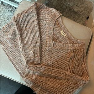 Elegant V-Neck Sweater - Tan